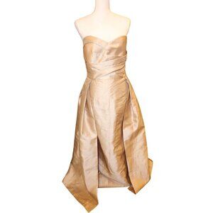 Donna Karan New York Strapless Gown Champagne Gold Size 14 NWOT